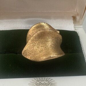 Rivka Friedman 18K Gold clad Ring Modernist-Bypass Size 6
